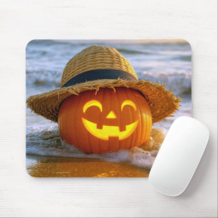 Halloween Beach Jack-o-lantern Mouse Mat