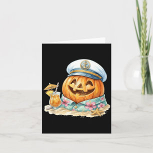 Halloween Beach Pumpkin Tropical Summer Card