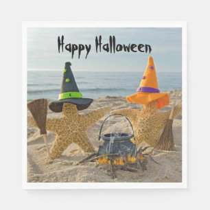 Halloween Beach Starfish Witches Napkin