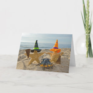 Halloween Beach Stars Card