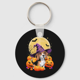 Halloween Beagle Dog Pumpkin Costume For Men Women Key Ring