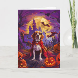 Halloween Beagle Dog Pumpkins Scary Card