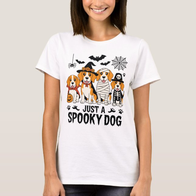 Halloween Beagle Dogs Cartoon T-Shirt (Front)