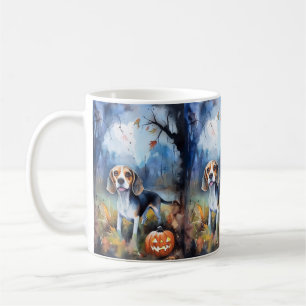 Halloween Beagle With Pumpkins Scary Coffee Mug