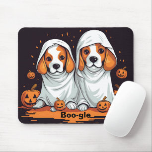 Halloween Beagles in Funny Ghost Costume Mouse Mat