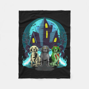 Halloween Beagles Zombie Skeleton Black Beagle Dog Fleece Blanket
