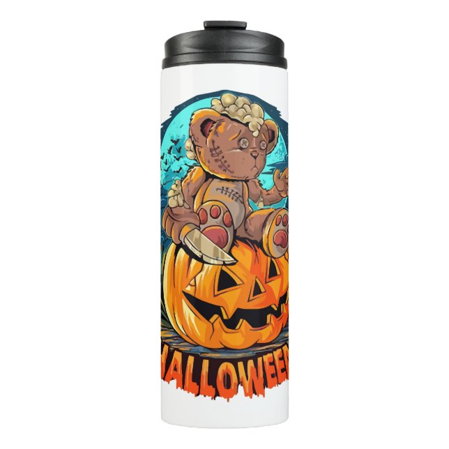 Halloween Bear Killer Thermal Tumbler (Front)