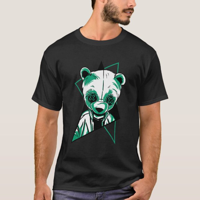 Halloween Bear Made To Match Aj 3 Pine Green Retro T-Shirt (Front)