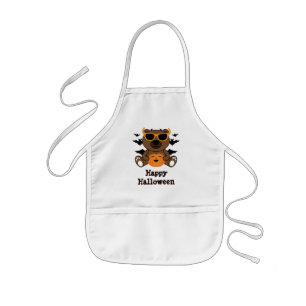 Halloween bear pumpkin Cool cute Personalise Kids Apron