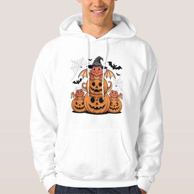 Halloween Bearded Dragons with Pumpkins Hoodie (Front)