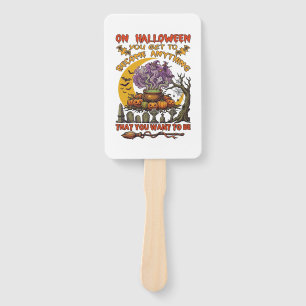 Halloween Become Anything Cauldron Cat Ghost Pumpk Hand Fan