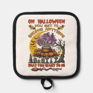Halloween Become Anything Cauldron Cat Ghost Pumpk Pot Holder