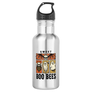 Halloween Bee Pun Vintage Engraving Ghost Bee Shir 532 Ml Water Bottle