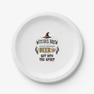 Halloween Beer Hocus Pocus Funny Vintage_1 Paper Plate
