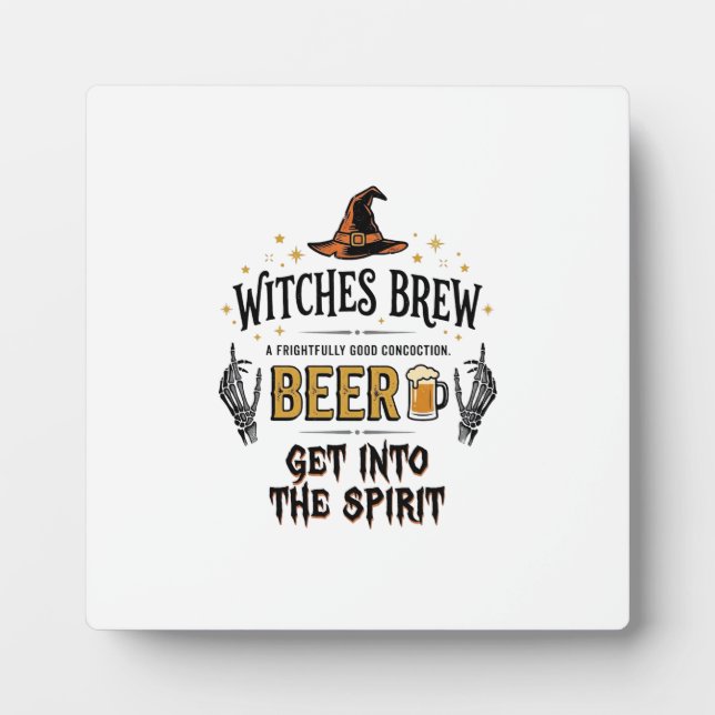 Halloween Beer Hocus Pocus Funny Vintage_1 Plaque (Front)