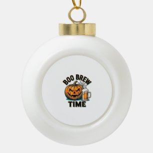 Halloween Beer Shirt Vintage Pumpkin Party Tee_1 Ceramic Ball Christmas Ornament