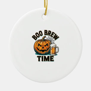 Halloween Beer Shirt Vintage Pumpkin Party Tee_1 Ceramic Tree Decoration
