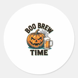 Halloween Beer Shirt Vintage Pumpkin Party Tee_1 Classic Round Sticker