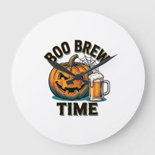 Halloween Beer Shirt Vintage Pumpkin Party Tee_1 Large Clock