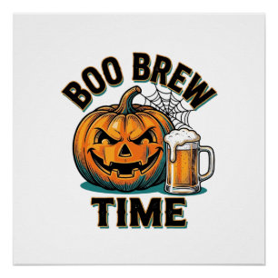 Halloween Beer Shirt Vintage Pumpkin Party Tee_1 Poster