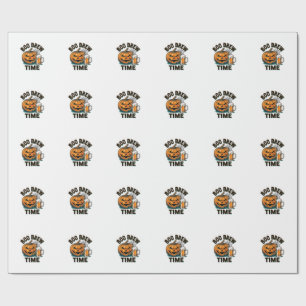 Halloween Beer Shirt Vintage Pumpkin Party Tee_1 Wrapping Paper
