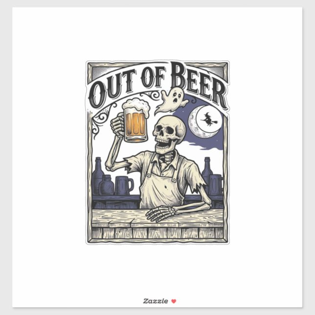 Halloween Beer Skeleton Vintage Party (Sheet)