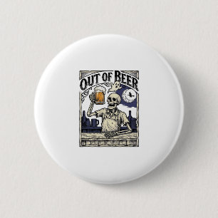 Halloween Beer Skeleton Vintage Party 6 Cm Round Badge