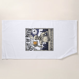 Halloween Beer Skeleton Vintage Party Beach Towel