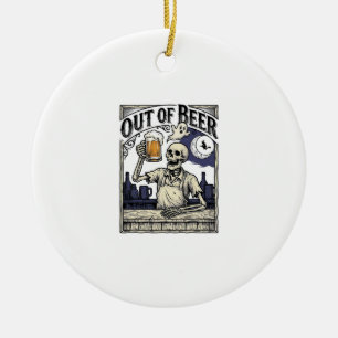 Halloween Beer Skeleton Vintage Party Ceramic Tree Decoration