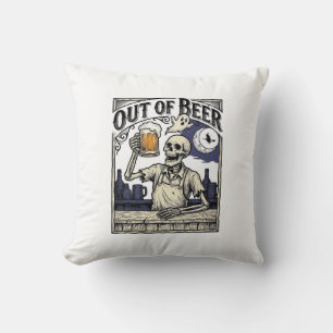 Halloween Beer Skeleton Vintage Party Cushion