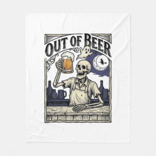 Halloween Beer Skeleton Vintage Party Fleece Blanket