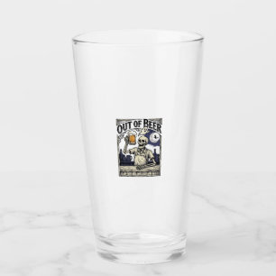Halloween Beer Skeleton Vintage Party Glass