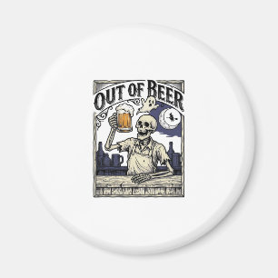 Halloween Beer Skeleton Vintage Party Magnet