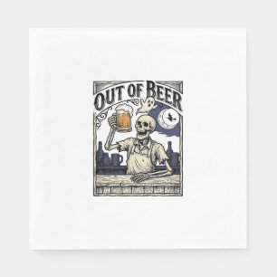 Halloween Beer Skeleton Vintage Party Napkin