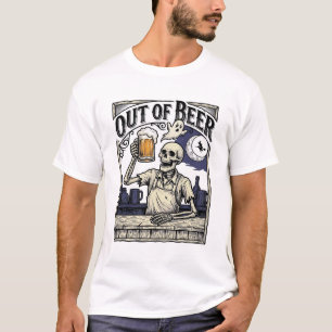Halloween Beer Skeleton Vintage Party T-Shirt