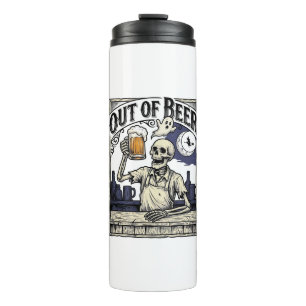 Halloween Beer Skeleton Vintage Party Thermal Tumbler