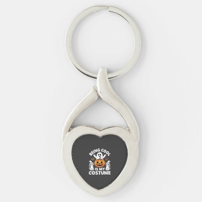 Halloween Being Cool Is My Costume Ghost Design Key Ring (Front)