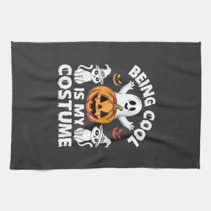 Halloween Being Cool Is My Costume Ghost Design Tea Towel