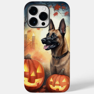 Halloween Belgian Malinoi With Pumpkins Scary Case-Mate iPhone 14 Pro Max Case