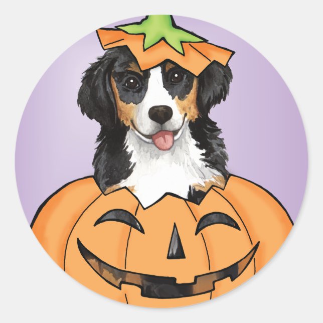 Halloween Berner Classic Round Sticker (Front)