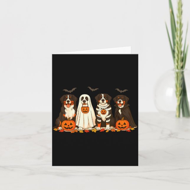 Halloween Bernese Mountain Dog Ghost Soky Bernese  Card (Front)