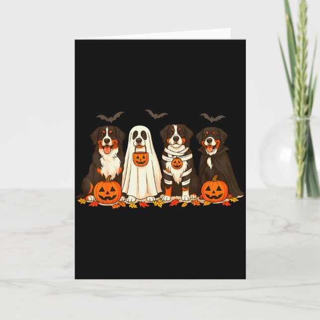 Halloween Bernese Mountain Dog Ghost Soky Bernese  Card (Front)