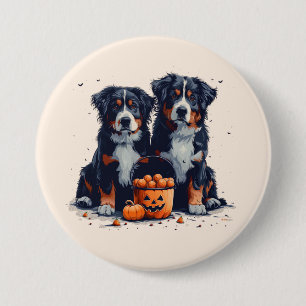 Halloween Bernese Mountain Dogs Pumpkin 7.5 Cm Round Badge