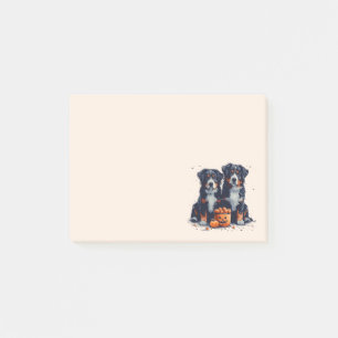 Halloween Bernese Mountain Dogs Pumpkin Post-it Notes