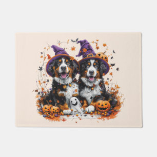 Halloween Bernese Mountain Dogs Witch Ghost Doormat