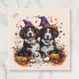 Halloween Bernese Mountain Dogs Witch Ghost Favour Tags
