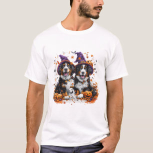 Halloween Bernese Mountain Dogs Witch Ghost T-Shirt