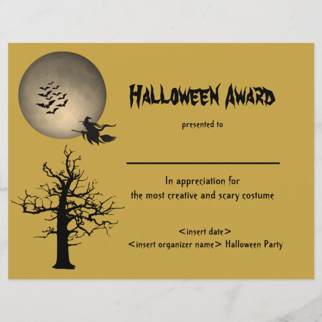 Halloween Best Costume Award (Front)