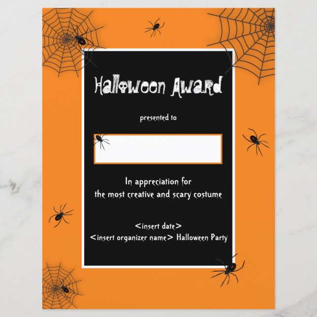 Halloween Best Costume Award (Front)