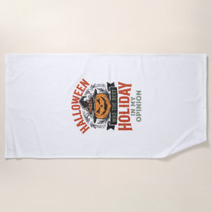 Halloween Best Holiday Vintage Pumpkin Shirt Desig Beach Towel